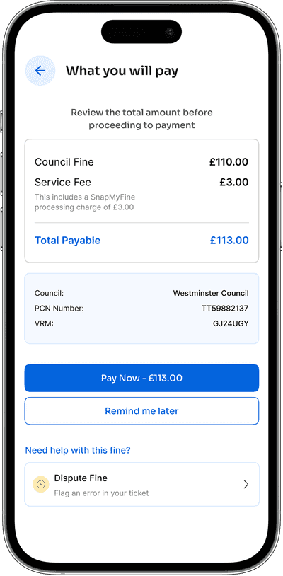 Payment screen